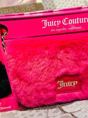 Juicy Couture Hot Pink Faux Fur Crossbody Bag